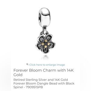 Retired Forever Bloom Dangle Bead with Black Spinel - 790951SPB